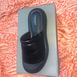 Leather slides